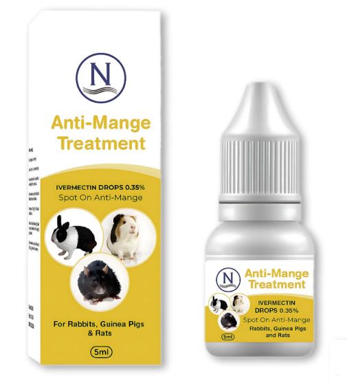 Naqua Ivermectin 0.35% 5ml - Anti-Mange Treatment for Rabbits, Guinea Pigs & Rats